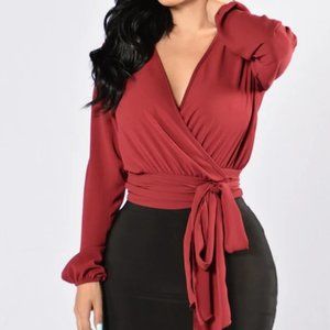 Burgundy Long Sleeve shirt